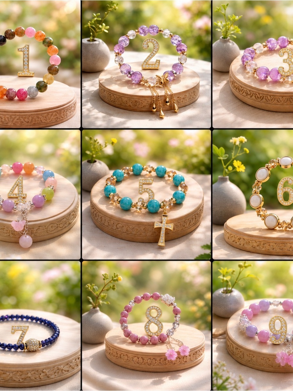 Elegant Assorted Gemstone Beaded Bracelet - Women Jewelry gift
